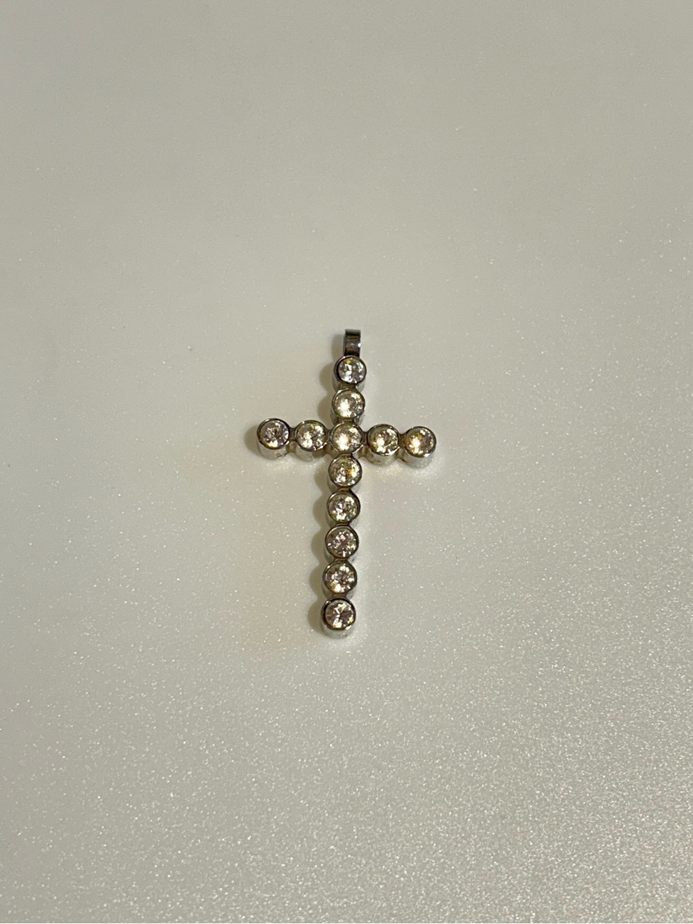 Crystal Cross Pendant - Clear Rhinestone Cross Necklace Stainless Steel